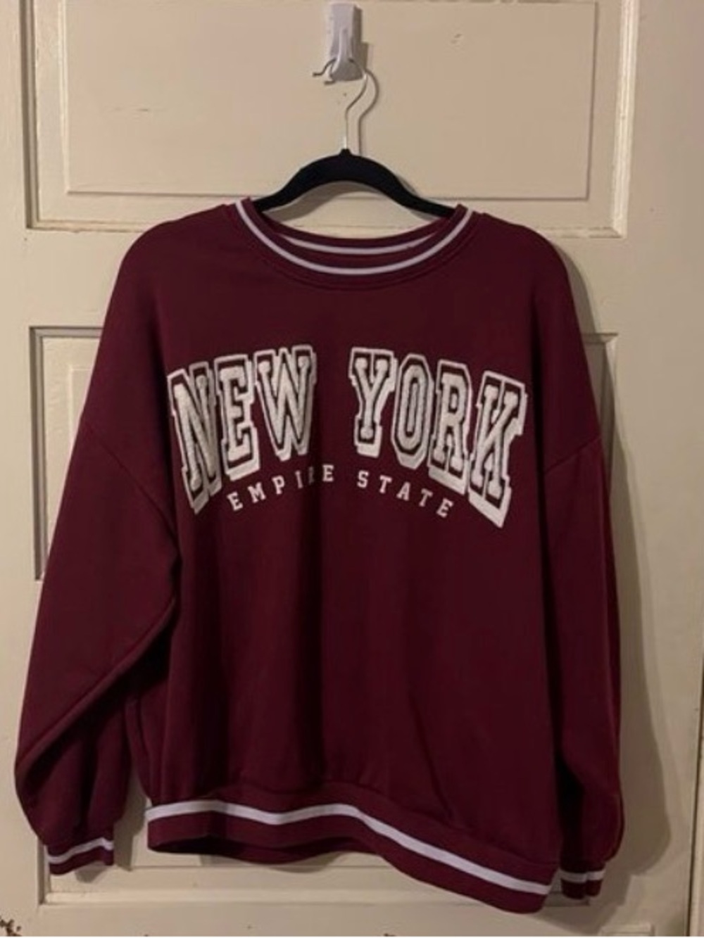 Maroon "New York" Crewneck Sweater - Unbranded